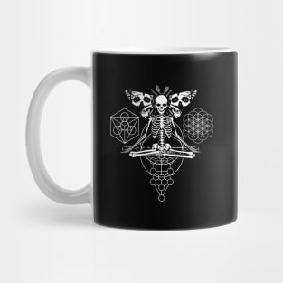 Occult Moth Meditating Skeleton Sacred Geometry Mug